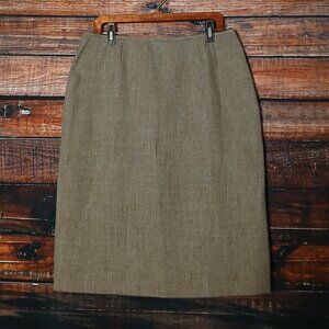 Le Suit Pencil Skirt Size 14 Beige Zip Back Lined